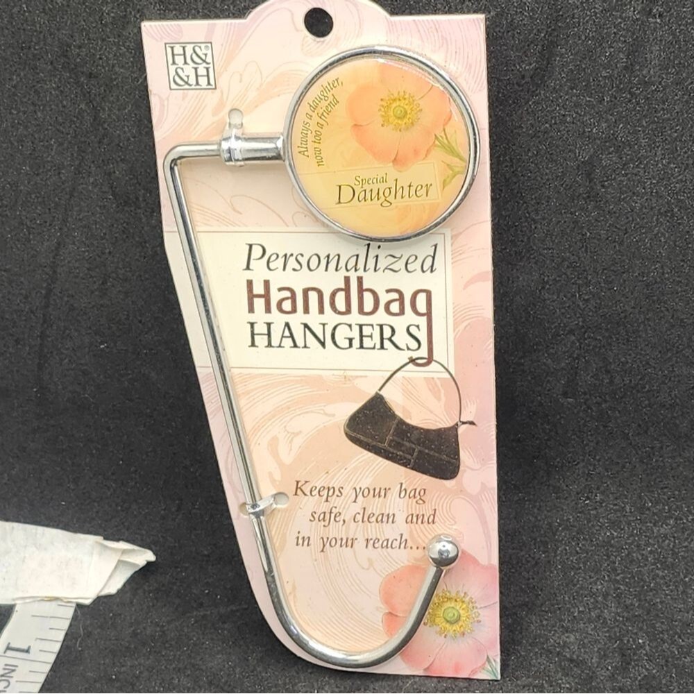 H&H “Special Daughter” Personalized Handbag Hanger – Floral Purse Hook – Daughte